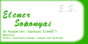 elemer soponyai business card